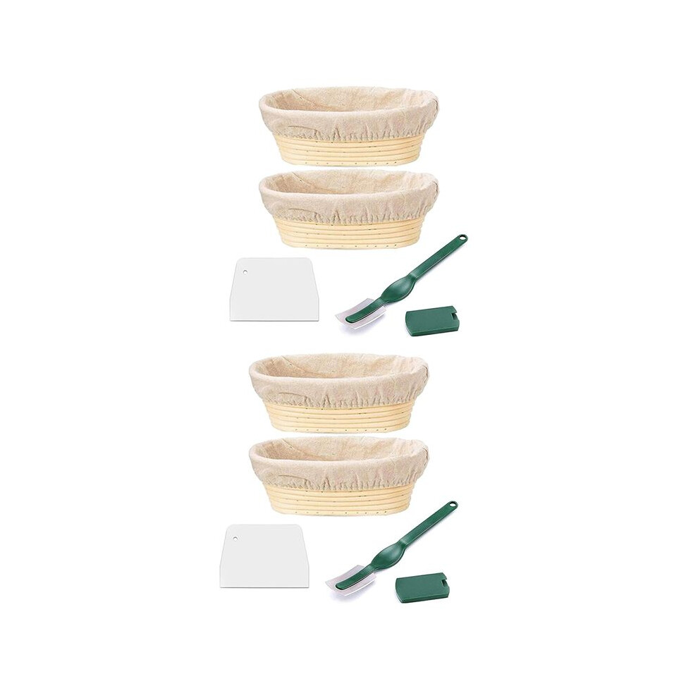 Typecat 4X Banneton Bread Proofing Baskets - Round Banneton Sourdough Proving Baskets Natural Rattan Proofing Bread Basket Tools