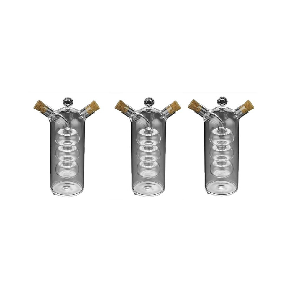 Typecat 3X Double Layer Sauce Oil Bottle 2 In 1 Vinegar Glass Bottle Condiment Seasoning Sealed Kitchen Storage Bottles Jars