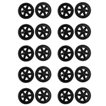Rubber Hot Wheel Travelling Luggage Cart - Black (20 Pieces)