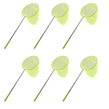 6X Outdoor Catching Catching Butterfly Net Fishing Net Bag Stainless Steel Telescopic Fishing Net Tool Yellow
