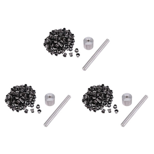 3Set Tools+300Pcs Rivets Nail Installation Tools with Silver Brass Nails