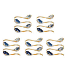 20X Ceramiczne ŁYżKi do Zupy Zestaw JapońSkiej ŁYżKi do Zupy ŁYżKi do Zupy z DłUgimi RąCzkami do Makaronu Pho Ramen Wonton PieróG Ryż