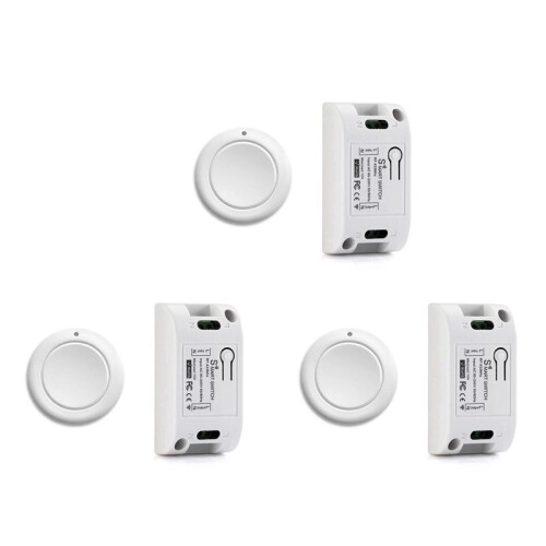 3X  Home Wireless Light  RF 433 MHz Remote Control AC 110V 220V Receiver Push Button Ceiling Lamp