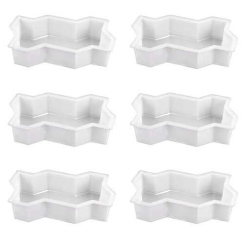 6X Three Waveform Garden Path Plastic Concrete Paving Brick Mold Diy Walkway Cement Brick Mold