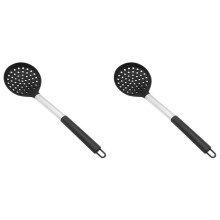 2X Cuchara Ranurada de Silicona, Sin BPA y Resistente Al Calor Hasta 480 F, Manejar de Acero Inoxidable Desnatadora de Cocina Antiadherente Sin