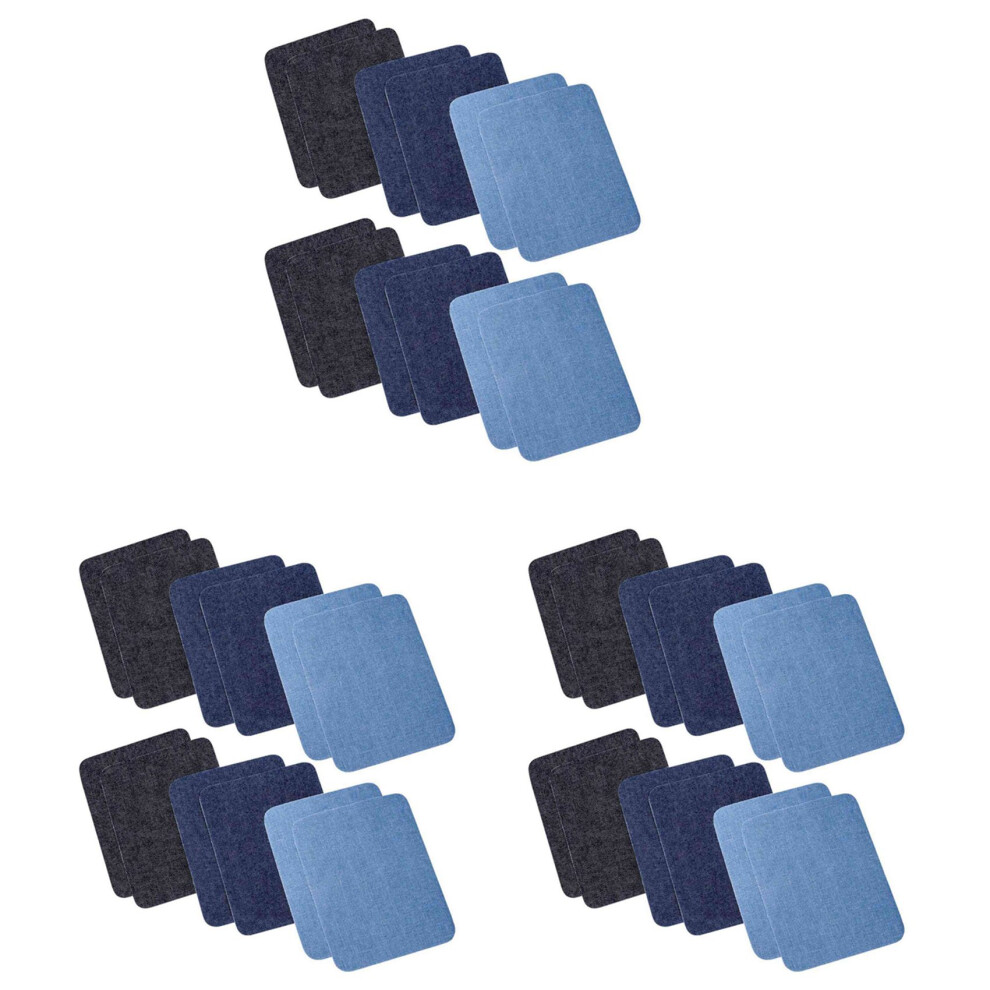 Iron Denim Patches For Clothing Jeans 36 Pcs, 3 Colors (4.9 Inch X 3.7 Inch) 6032695548226