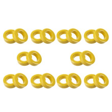20 Pcs 33mm x 19mm x 11mm Yellow White Iron Core Ferrite Rings Toroid