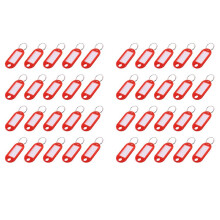 40 Pcs Assorted Key ID Label Tags Split Ring Keyring Keychain (Red).