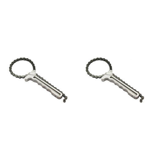 2X Automobile Engine Oil Filter Adjustable Chain Wrench for Key Oil Filter Removal and Installation