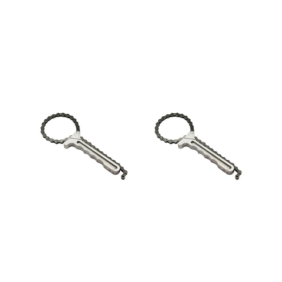 2X Automobile Engine Oil Filter Adjustable Chain Wrench For Key Oil Filter Removal And Installation 4713774022494