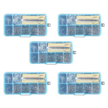 5X Eyeglass Sunglass Repair Kit with Screws Tweezers Screwdriver Tiny Screws Nuts Assortment Glasses Repair Nose Pads