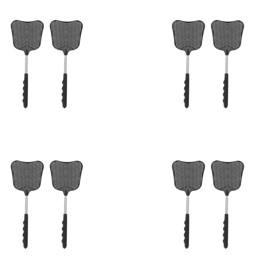 Mosquito And Fly Killing Plastic Fly Swatter Retractable Stainless Steel Rod, For Indoor And Outdoor Use (8 Pack) 6031011454128