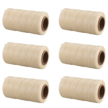 6X 260M 150D 1MM Leather Sewing Waxed Wax Thread Hand Needle Cord DIY New Color:Cream-Coloured