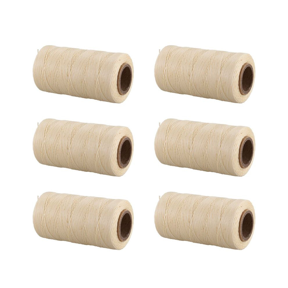 6X 260M 150D 1Mm Leather Sewing Waxed Wax Thread Hand Needle Cord Diy New Color:cream-Coloured 6031819257020