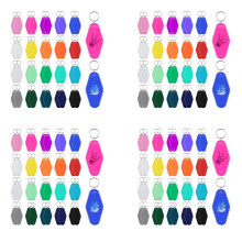 160Pcs Vintage Motel Keychains 20 Colors Hotel Keychains Blank Heat Transfer Ornament for Sublimation Vinyl DIY Making