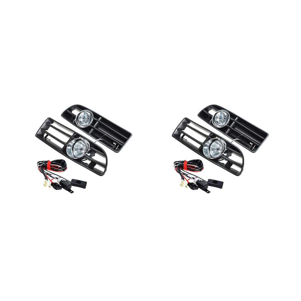 2X Front Fog S Assembly Fog Lamp Grille With Harness For Bora Mk4 1998-2004 Light 6031969086914