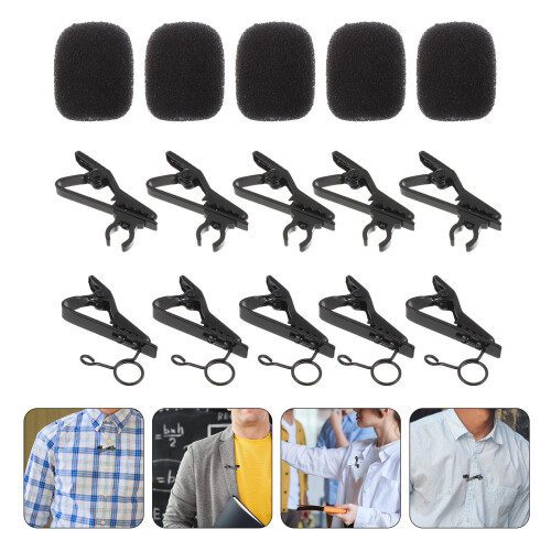 18St Microfoon Met Zwarte Spons Covers En Draadclips Van Ijzer 2