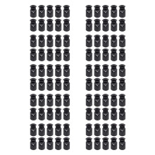 Diameter 8 mm Hole, Cord Cord Stopper Laces Snap Hook, Black, 100 Pcs