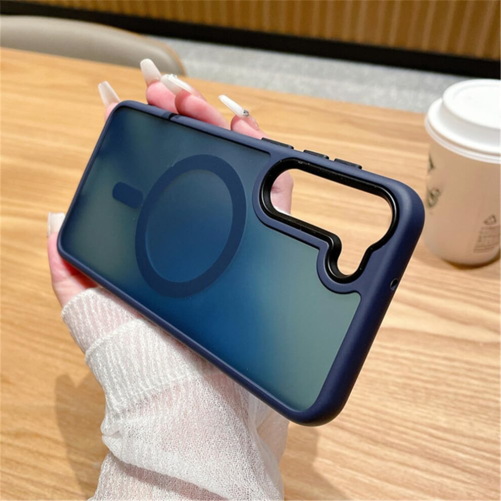 Magnetic Wireless Charging Case Matte Clear Slim ScratchâResistant Cover For Samsung S23 Plus Blue 9073542446958