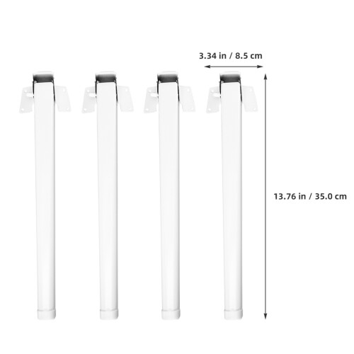 4Pièces Pieds De Pliables, Faciles À Installer Blancs 1