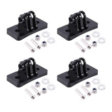 4X CNC Fallschirm Helm Fixed Mounts fuer  Hero 1 2 3 3+ 4 5 Sitzung /  Yi / SJ / GitUp Sport Kamera Schwarz
