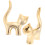 1Set Goldfarbener Keramik Katzen Ringhalter Schmuck Organizer Deko 8