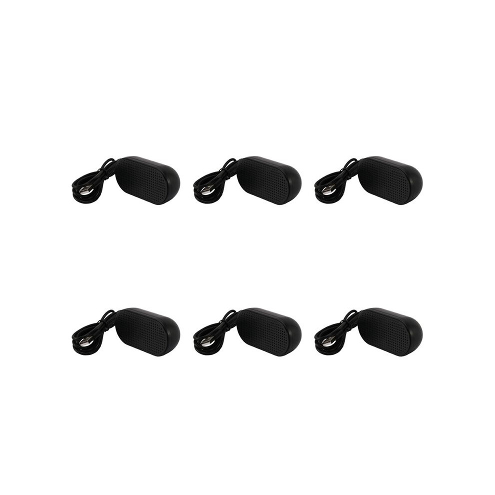 6X Usb Speaker Portable Loudspeaker Powered Stereo Multimedia Speaker For Notebook Laptop Pc(Black) Black 6032894340720