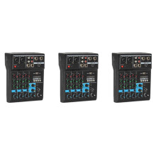 3X Tragbarer Audio Mixer Professionelle 4 Kanal Mixer DJ Konsole mit Reverb Effekt für Karaoke USB Live Stage KTV
