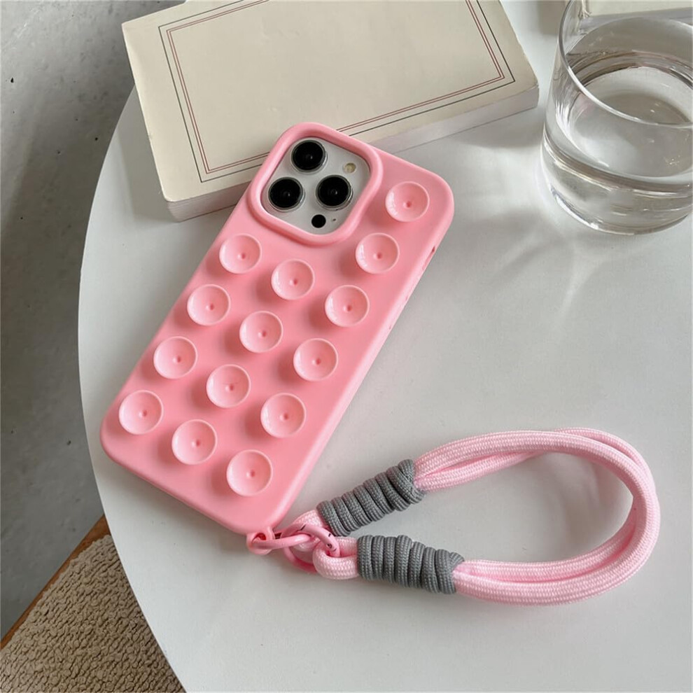 Crossbody Case For Iphone 13 Liquid Silicone Shockproof Tpu Bumper With Holographic Heart Design Pink 9169991352350