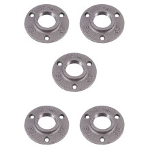 1 Inches Malleable Cast Iron Pipe Flange, Industrial Pipe Flanges for Threaded Black Pipes and Fittings 5 Pcs