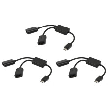 3X Micro-USB Host Cable,Micro-USB Male to 2X Type A Dual USB Female OTG Adapter Converter Hub for Android Tablet Pc