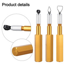 Corner Smoothing Cutter Handle Set with 3 Blades for PVC Floor Welding Aluminum Alloy Electrode Leveler Tool Yellow
