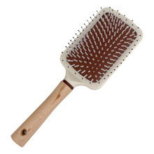 Cushion Hair Brush with Wooden Handle for Detangling & Massage