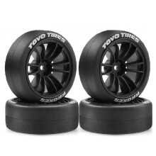 4pcs 65mm Hard Drift Tire Wheel for 1/10 TT01 TT02 XV01 PTG-2 HPI HSP RC Drift Car Black
