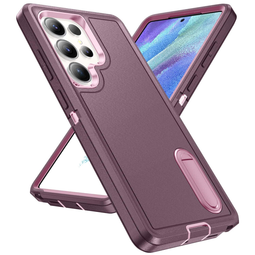 Case For Samsung Galaxy S25 Ultra Military Grade Shockproof Dual Layer Armor With Adjustable Kickstand Purple 9092120185195