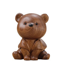 Figurines D'Ours de Luxe en Bois Massif, Sculptures Miniatures Gravées pour Salon, Décoration Intérieure Artistique Intéressante.