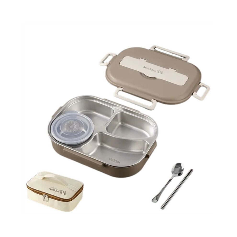 Tauoh Multifunctional 4-Compartment Portable Lunch Box Portable Thermal Insulation Lunch Box With Tableware Accessories