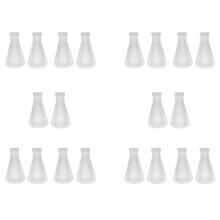 Frasco Erlenmeyer Cônico de Plástico Graduado de Laboratório, Mensurável, Parede Espessa Lisa, 20 Garrafas de 250Ml