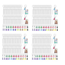 Sublimation Keychain Blanks Bulk, Set of 120 Sublimation Keychain Blanks Set with Tassels, Keychain Circle, Keychain