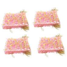400 PCS 9X12cm Heart Printed Organza Bags Jewelry Pouch Bags Organza Drawstring Pouches Wedding Favors Candy Gift Bags