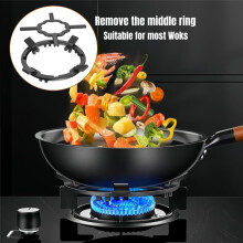 Cast Iron Wok Support  for Moka Pot, 2 in 1 Gas  Stovetop Stand for Wok Small Saucepan Reducer  Holder