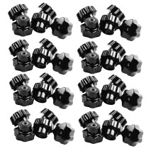 40 Pieces Black Star Grip Knobs, Female Thread Diameter 8mm, Diameter 40mm
