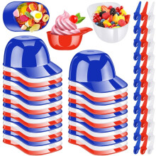 66Pack Baseball Ice Cream Bowls 33pc Spoons and 33pc 8oz Dessert Cups,Reusable Cup Bowls for Birthday Party