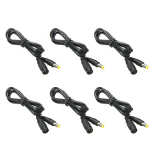 6pcs 5.5mm X 2.1mm Power Jack Male to Female Extension Cable Cord Lead ConnectorCable Length:1.2 M