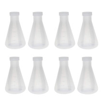8X Labor Konischer Erlenmeyer Kolben Aus Kunst Stoff, Messbar, Glatte, Dicke Wand, Zwei Flaschen mit 250 Ml