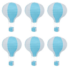 6pcs 12inch Hot Air Balloon Paper Lantern Lampshade Ceiling Light Wedding Party Decor, Stripes