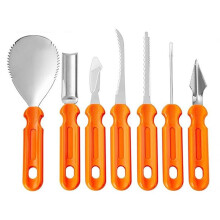 7pcs Halloween Pumpkin Carving Tools Kit Professional Heavy Duty Pumpkin Carving Tools Set with 20 Stencils for Party