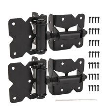 Heavy Duty Self Closing Gate Hinges for Wooden Fences Gates, 90 Degree Adjustable Gate Door Hinges Hardware Kit 2 Pack