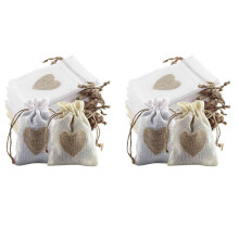 48 Stuks Jute Zakjes met Trekkoord en Hart Patroon Snoep Geschenk Tas Jute Zakje Doop Tas Bruiloft voor Vulling Tas