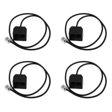 4X RJ9 4P4C Male to Dual Female Connector Telephone Adapter Cable Wire Telephone Extension Cord